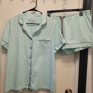 Women's Mint Polka Dot Short Pajama Set